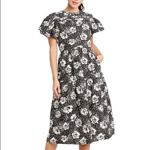 Who What Wear Dress Flutter Sleeve Floral Medium